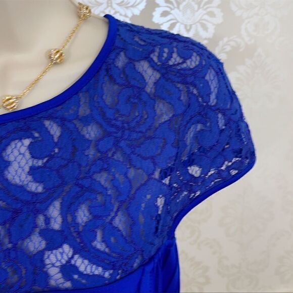 Tadashi Shoji Pintuck Paneled Sheath Dress in Royal Blue M - Picture 6 of 10